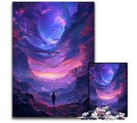Puzzles 1000 pièces pour Adultes Marcher dans Un Monde Fantastique Puzzles en Carton Jeu décoratif Stimulant pour Le Cerveau, Jouet interactif Familial 26x38cm/10,23x14,96 Pouces