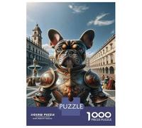 Puzzles 1000 Pièces pour Adultes Medieval Knight Dog Armor Statue Puzzle Adulte, Jouet, Décoration Murale, Décoration Intérieure, Idéal comme Cadeau pour Toute La Famille 52x38cm/1000pcs