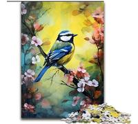 Puzzles 1000 pièces pour Adultes Moineau sur l'arbre Puzzles en Bois pour Adultes 50x75cm Activités Amusantes à la Maison, Cadeaux d'anniversaire, Cadeaux de Voyage