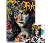 Puzzles 1000 pièces pour Adultes Mona Lisa est drôle 1000 pièces pour Adolescents avec Affiche Assortie et fiche de Questions pour Les 14 Ans et Plus 75x50cm