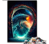 Puzzles 1000 pièces pour Adultes Monstre du Portail en Bois, Un pour s'amuser en Famille 50x75cm pour Les Vacances, Les Anniversaires et Les soirées de Jeux en Famille