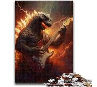 Puzzles 1000 pièces pour Adultes Monstre Jouant de la Guitare Puzzles pour Adolescents, Relax Games est Un pour Toute la Famille (75x50cm)