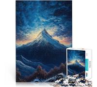 Puzzles 1000 pièces pour Adultes Montagne avec Un Beau Ciel Nocturne Fabriqué en Carton Convient aux 14 Ans et Plus Accueil Jeux éducatifs Jouets DIY De Superbes Cadeaux et Jouets。Taille：38x52cm