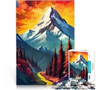 Puzzles 1000 pièces pour Adultes Montagnes Popart pour Le Jeu éducatif Challenge Toy Offrir en Cadeau à Toute la Famille 38x26cm
