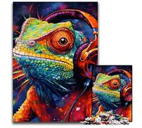 Puzzles 1000 pièces pour Adultes, Motif caméléon, en Bois, pour Une soirée de Jeux en Famille, décoration à Faire soi-même, 50x75cm/19,68x29,52 Pouces