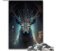 Puzzles 1000 pièces pour Adultes, Motif cerf Fantastique, en Bois, idéal pour Le Bureau, la Chambre ou Le Salon, 1000 pièces(50x75cm), Cadeau de Noël