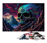 Puzzles 1000 pièces pour Adultes, Motif crâne Arc-en-Ciel, activités Amusantes à la Maison, Cadeaux d'anniversaire, Cadeaux de Voyage, 50x75cm / 19,68x29,52 Pouces
