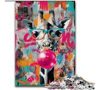 Puzzles 1000 pièces pour Adultes, Motif Girafe et Graffiti, idéal pour Les Adolescents, idéal pour Une soirée Jeux en Famille (Taille 50x75cm)