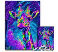 Puzzles 1000 pièces pour Adultes, Motif Girafe Fantastique, en Bois, Jouet éducatif et décompressant, idéal pour Les Adolescents et Les Adultes, 50x75cm