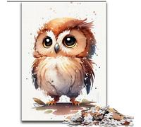 Puzzles 1000 pièces pour Adultes, Motif Hibou Aquarelle, en Bois, pour la Famille et Les Amis, défi Stimulant pour Le Cerveau, 1000 pièces(50x75cm)