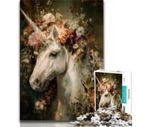 Puzzles 1000 pièces pour Adultes, Motif Licorne et Fleurs, pour Adolescents Chaque pièce est Unique - Jeu Familial Stimulant et Amusant (Taille 75x50cm)