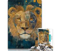 Puzzles 1000 pièces pour Adultes, Motif Lion psychédélique Fantastique, Jeux éducatifs, décoration d'intérieur, Jeu éducatif pour Anniversaire, Noël (38x26cm)