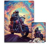 Puzzles 1000 pièces pour Adultes, Motif Moto coloré, en Carton, pour Une soirée de Jeux en Famille, décoration à Faire soi-même, 26x38cm/10,23x14,96 Pouces