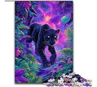 Puzzles 1000 pièces pour Adultes, Motif psychédélique Black Panther, idéal pour Les Anniversaires, Halloween, Thanksgiving et Pâques (Taille 50x75cm)