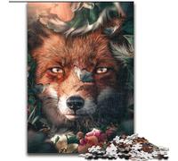 Puzzles 1000 pièces pour Adultes Motif Renard Floral Puzzles Difficiles pour Adultes Taille 50x75cm Soirée de Jeux en Famille Amusante, œuvres d'art décoratives à Faire soi-même