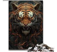 Puzzles 1000 pièces pour Adultes, Motif Tigre, en Carton, idéal pour la Famille et Les Amis, pour Un défi Stimulant, 1000 pièces(26x38cm)