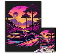 Puzzles 1000 pièces pour Adultes, Motif Vague rétro coloré, Puzzles Difficiles pour Adultes, Parfaits pour Les Adolescents et la décoration intérieure, 50x75cm/19,68x29,52 Pouces