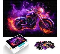 Puzzles 1000 pièces pour Adultes Moto aux Flammes brûlantes Fabriqué en Carton Convient aux Personnes âgées de 14 Ans et Plus Jouets de Jeu Car C'est Un pour Toute la Famille。