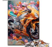 Puzzles 1000 pièces pour Adultes Moto Puzzles stimulants Cadeau de Noël Adolescent Réduction du Stress Cadeau Unique Cool pour la Famille (Taille 26x38cm)