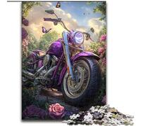 Puzzles 1000 pièces pour Adultes, Moto Violette, Jouet éducatif et décompressant, idéal comme Cadeau, 26x38cm