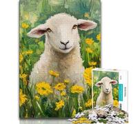 Puzzles 1000 pièces pour Adultes Moutons et Fleurs Puzzles pour Adolescents, Jouets de Jeu Chaque pièce est Unique - Jeu Familial Stimulant et Amusant (Taille 75x50cm)