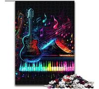 Puzzles 1000 pièces pour Adultes Musique Live Néon Puzzles pour Adultes Taille 26x38cm Idéal pour Les Amoureux, Cadeau Parfait de Noël, du Nouvel an, de la Saint-Valentin