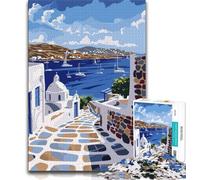 Puzzles 1000 pièces pour Adultes, Mykonos, île Grecque, Design Dynamique et Unique, expérience de Puzzle relaxante et stimulante (75x50cm)