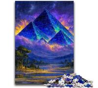 Puzzles 1000 pièces pour Adultes Mystérieuses Pyramides égyptiennes Jouets éducatifs Jeux de Famille Cadeaux pour Amis et Famille 50x75cm