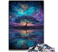 Puzzles 1000 pièces pour Adultes Mystérieux Arbre de Vie Défi d'intelligence cérébrale Jouets addictifs Cadeau d'anniversaire, Cadeaux, Art Mural 26x38cm