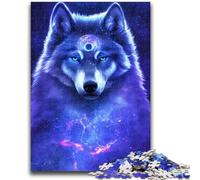 Puzzles 1000 pièces pour Adultes Mystic Space Wolf pour Les 14 Ans et Plus Jeux de Famille Jeu de Noël Cadeaux pour Femmes 50x75cm