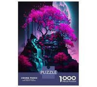 Puzzles 1000 Pièces pour Adultes Mystical Nature Neon Tree Puzzles pour Adultes Jeux Relaxants Analyse Et Logique pour Les Joueurs 38x26cm/1000pcs