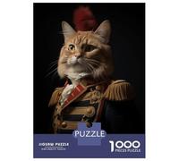 Puzzles 1000 Pièces pour Adultes Napoleon Orange Tabby Cat Puzzle pour Adultes Jeu Manuel Améliore La Mémoire Offrez-Le en Cadeau À Toute La Famille 52x38cm/1000pcs
