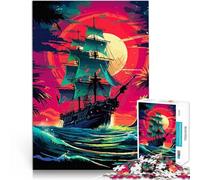 Puzzles 1000 pièces pour Adultes Navire Pixel Art Rétro années 80 Analyse et logique Liste de souhaits avec Le Père Noël 50x70cm