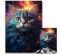 Puzzles 1000 pièces pour Adultes Nébuleuse Chat Psychédélique Coloré Puzzles Impossibles pour Adultes Cadeau Parfait pour Les Anniversaires Vacances Idéal pour Noël 1000 pièces (38x26cm)