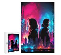 Puzzles 1000 pièces pour adultes Néon Paysage de nuit Romance Puzzles pour adolescents Jouets Décoration murale Décoration parfaite Difficile à résoudre 1000 pièces