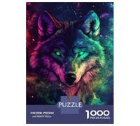 Puzzles 1000 Pièces pour Adultes Neon Wolf Galaxy -5 Puzzle Adulte Jeux De Société pour S'amuser en Famille Cadeau d'anniversaire, Cadeaux, 70x50cm/1000pcs