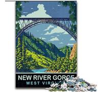 Puzzles 1000 pièces pour Adultes New River Gorge Family Game Stress Reliever Difficult Challenge Artists Collection, Beaux-Arts (50x75cm) 1000pcs