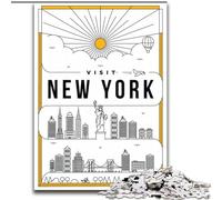 Puzzles 1000 pièces pour Adultes, New York City, Jeu Familial, Anti-Stress, défi Difficile, Collection d'artistes, Beaux-Arts (50x75cm), 1000 pièces