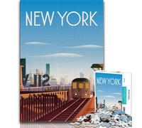 Puzzles 1000 pièces pour Adultes New York, stimulent Le Cerveau, Jouets addictifs pour cultiver la Patience, Collection d'artistes, Beaux-Arts (38x26cm)