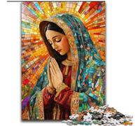 Puzzles 1000 pièces pour Adultes Notre-Dame de Guadalupe en prière Puzzles pour Adultes 50X75CM Casse-tête DIY Stimulant, Jeu Familial Parfait ou Cadeau décoratif
