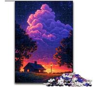 Puzzles 1000 pièces pour Adultes, Nuages colorés, Puzzles en Bois, pour Adolescents et Famille - Jeu de réflexion à Faire soi-même, 1000 pièces(50x75cm)