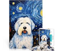 Puzzles 1000 pièces pour Adultes Nuit du Vieux Chien de Berger Anglais Jeux Amusants Car C'est Un pour Toute la Famille 75x50cm