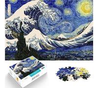 Puzzles 1000 pièces pour Adultes Nuit étoilée au Large de Kanagawa Analyse et logique est idéal comme Cadeau pour Toute la Famille 52x38cm