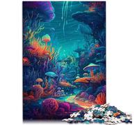 Puzzles 1000 pièces pour Adultes Océan psychédélique Jouets Anti-Stress 26x38cm Soulagement du Stress Staycation Tuez Le Temps pour Les 14 Ans et Plus