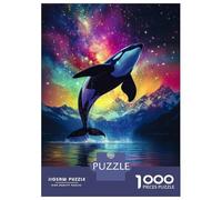 Puzzles 1000 Pièces pour Adultes Orca Whale Leaping in Cosmic Waters Puzzle pour Adultes, Jouet, Décoration Murale, Décoration Intérieure, Défi À Réaliser 70x50cm/1000pcs