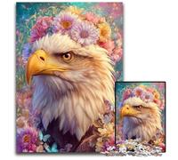 Puzzles 1000 pièces pour Adultes ou familles Fleurs Aigle Puzzles en Carton Intéressants pour réduire Le Stress, Idées Cadeaux pour Les 14 Ans et Plus 26x38cm