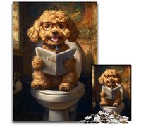 Puzzles 1000 pièces pour Adultes ou familles Happy Goldendoodle Puzzles en Bois Jeux éducatifs Jouets DIY, Cadeau d'anniversaire, Cadeaux pour Les 14 Ans 50X75CM