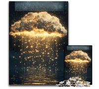 Puzzles 1000 pièces pour Adultes ou familles Nuages dorés Puzzles en Bois Jouets de Jeu, décoration intérieure Unique et Cadeaux pour Les 14 Ans et Plus 50x75cm