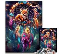 Puzzles 1000 pièces pour Adultes ou familles Puzzle Attrape-rêves Renard pour Les 14 Ans et Plus Décoration de la Maison Cadeau d'œuvres d'art 50X75CM