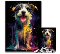 Puzzles 1000 pièces pour Adultes ou familles Puzzle Chien Heureux Un Casse-tête Stimulant pour Les Adolescents Soirée de Jeux en Famille Amusante 26x38cm
